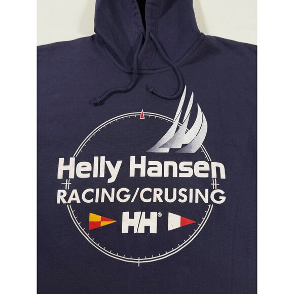 Vintage Helly Hansen Sailing/Racing Hoodie Nautical Blue Regatta Racing Made USA - Picture 2 of 9